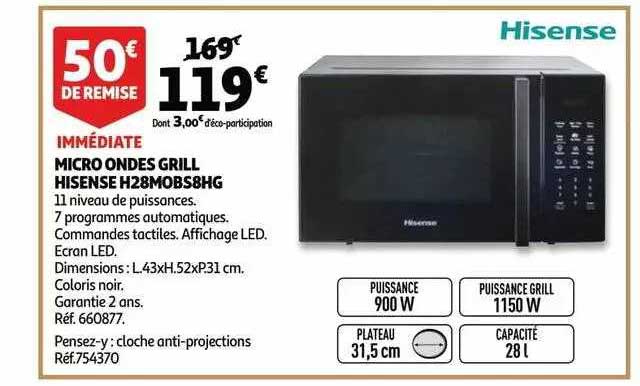 micro ondes grill hisense
