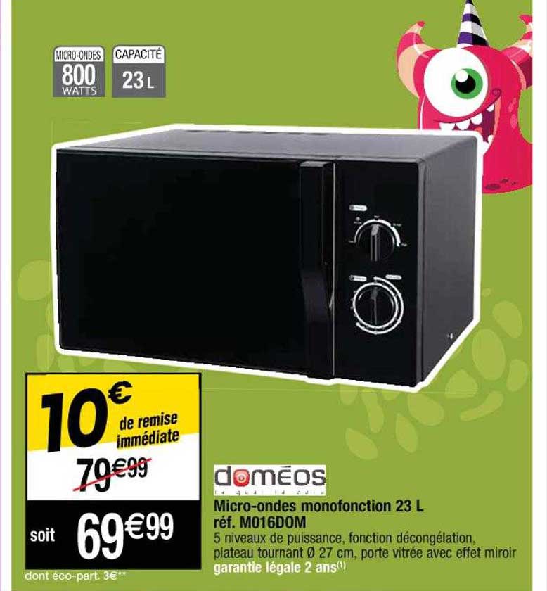 micro-ondes monofonction 23 l doméos