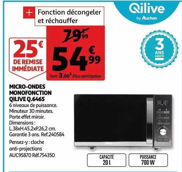 micro-ondes monofonction qilive q.6465