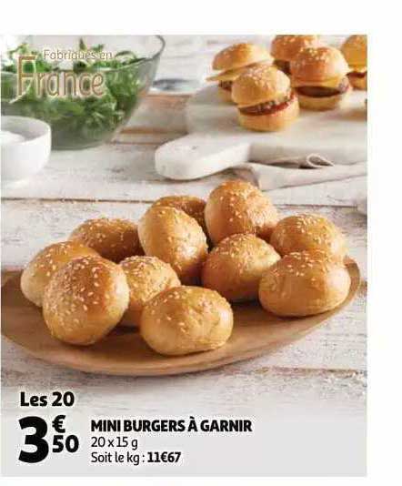 mini burgers à garnir