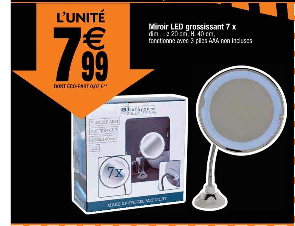miroir led grossissant 7 x