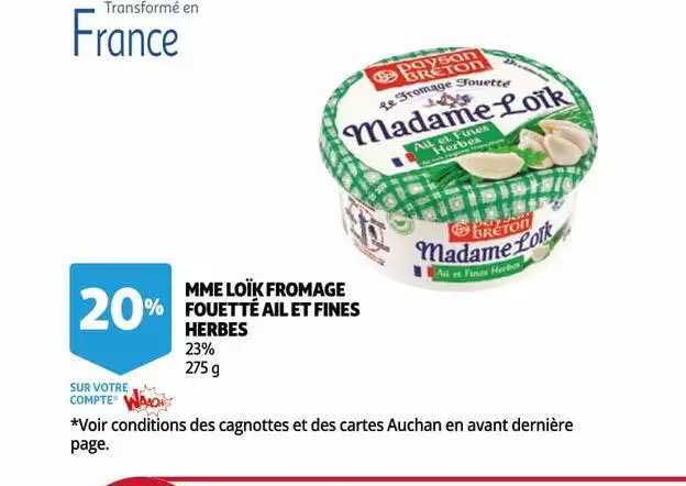 mme loïk fromage fouetté ail et fines herbes
