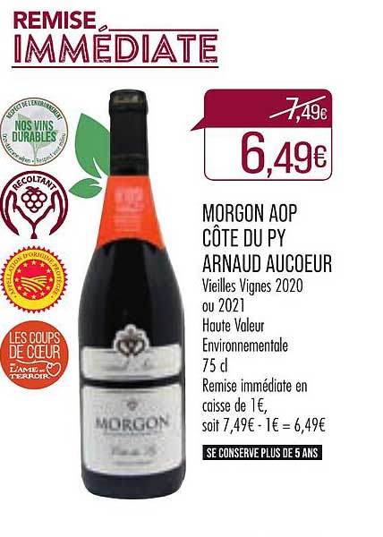 morgon aop côte du py arnaud aucoeur vieilles vignes 2020 ou 2021