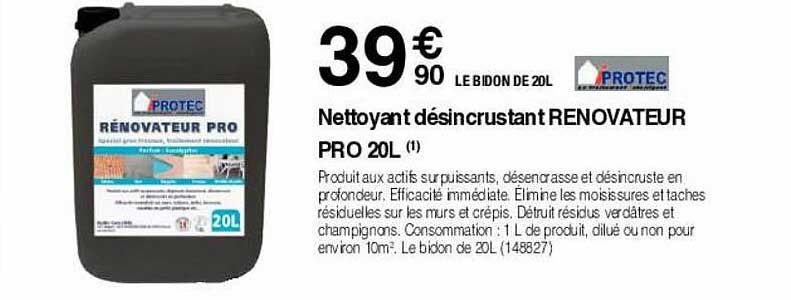 nettoyant désincrustant renovateur pro 20l