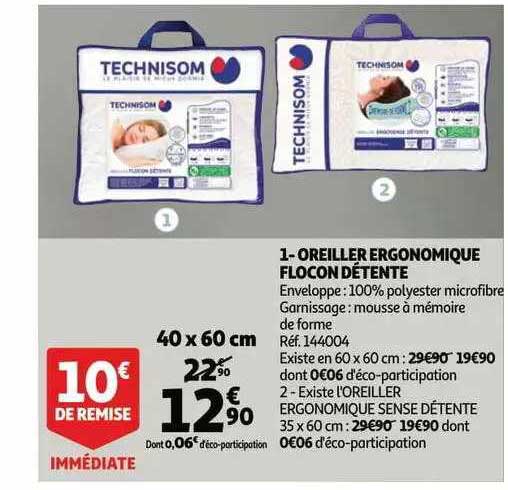 oreiller ergonomique flocon détente