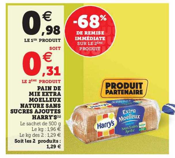 Pain De Mie Extra Moelleux Nature Sans Sucres Ajoutés Harry's