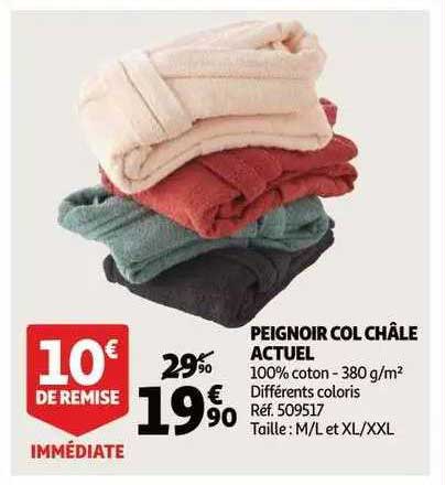 peignoir col châle actuel