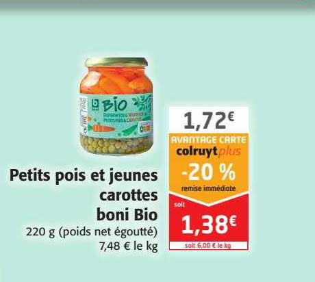 petits pois et jeunes carottes boni bio