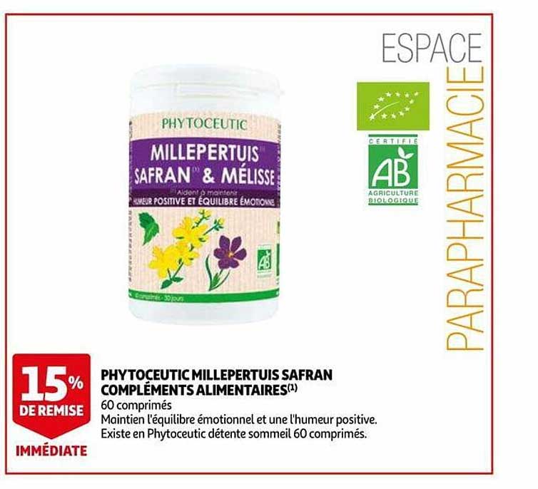 phytoceutic millepertuis safran compléments alimentaires