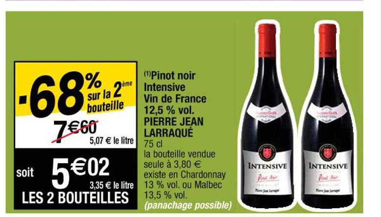 pinot noir intensive vin de france 12,5% vol. pierre jean larraqué