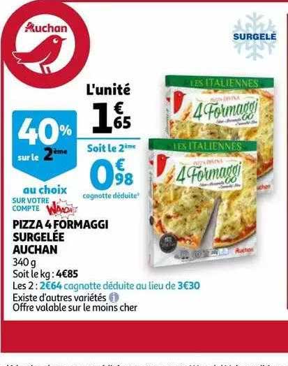 Pizza 4 Formaggi Surglée Auchan