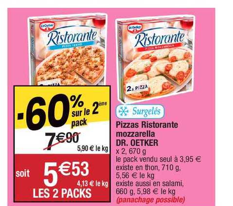 pizzas ristorante mozzarella dr. oetker