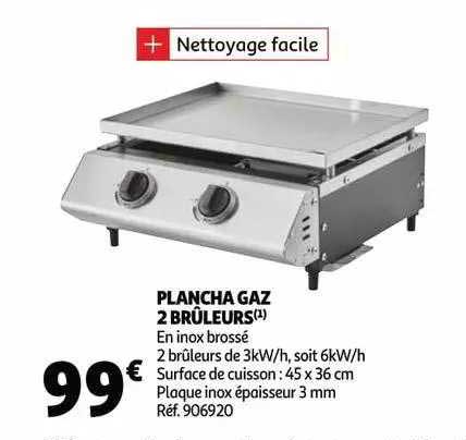 plancha gaz 2 brûleurs