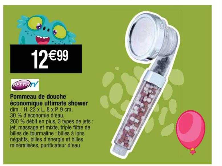 pommeau de douche écominique ultimate shower best of tv