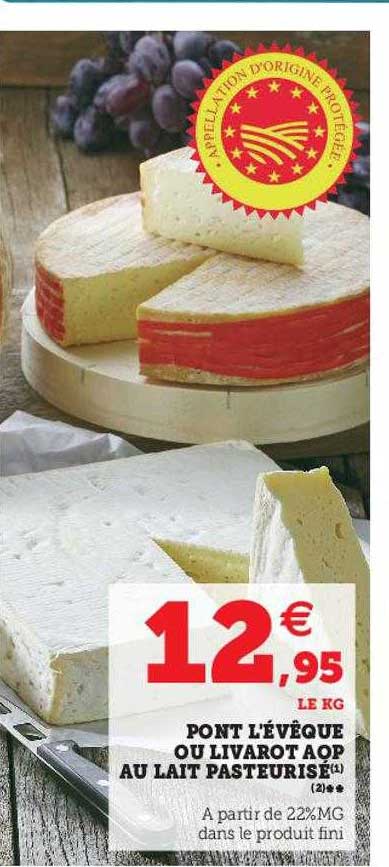 pont l'évêque ou livarot aop au lait pasteurisé