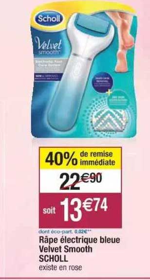 râpe électrique bleue velvet smooth scholl