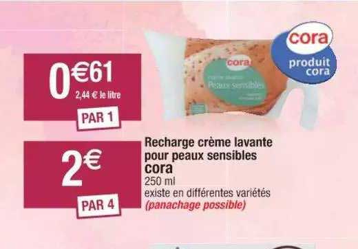 recharge crème lavante pour peaux sensibles cora