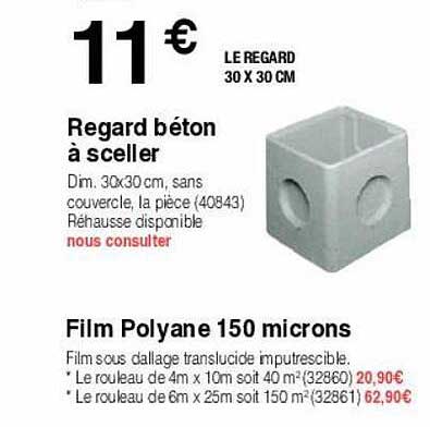 regard béton à sceller film polyane 150 microns