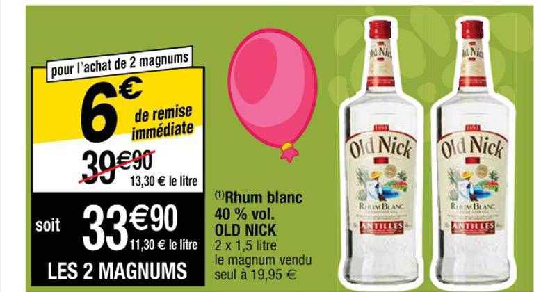 rhum blanc 40% vol. old nick