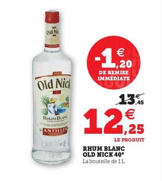 rhum blanc old nick 40°
