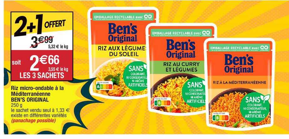 riz micro-ondable à la méditerranéenne ben's original
