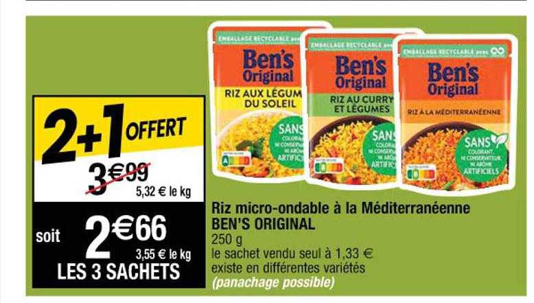 riz micro-ondable à la méditerranéenne ben's original