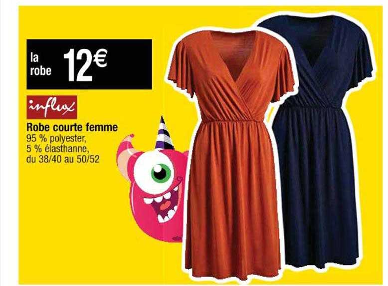 robe courte femme influx