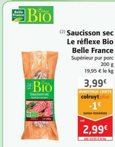 saucisson sec le réflexe bio belle france