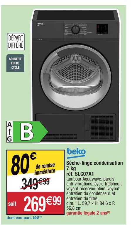 sèche-linge condensation 7 kg beko