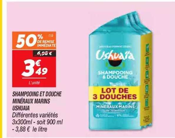 shampooing et douche minéraux marins ushuaïa