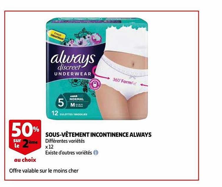 sous-vêtement incontinence always