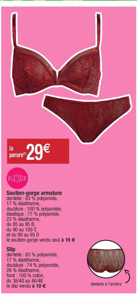 soutien-gorge armature, slip