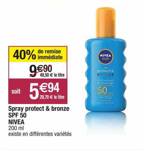 spray protect & bronze spf 50 nivea