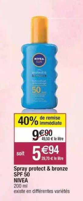 spray protect & bronze spf 50 nivea