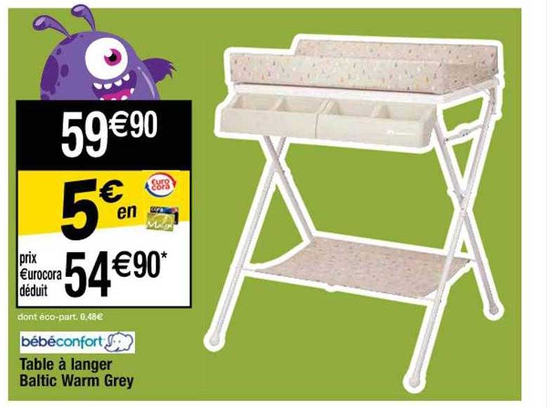 table à langer baltic warm grey bébéconfort