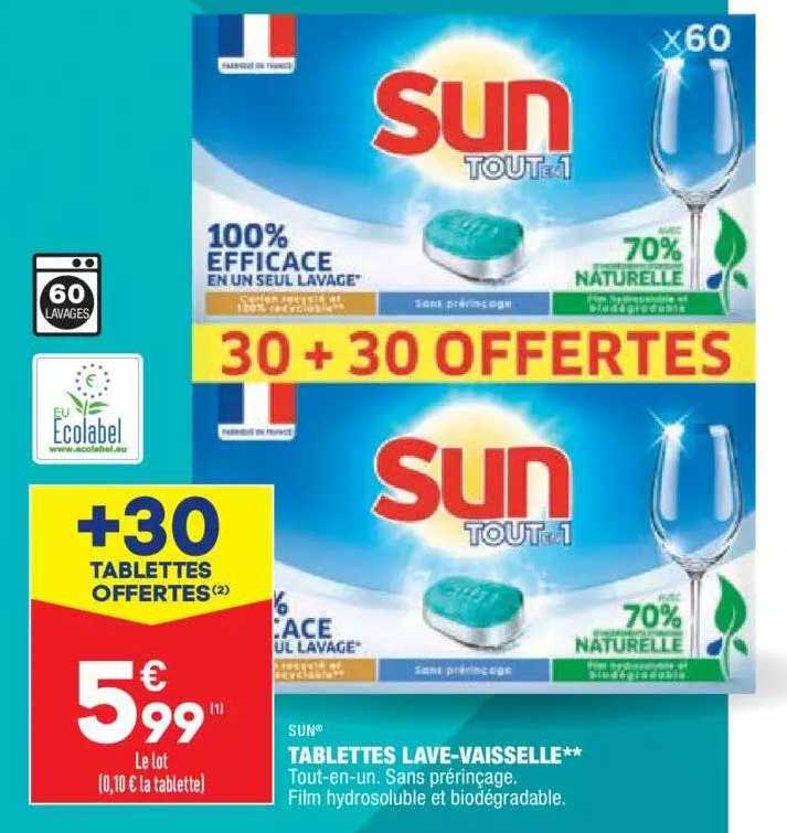 tablettes lave-vaisselle sun