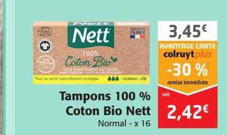 Tampons 100% Coton Bio Nett