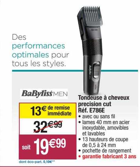 tondeuse à cheveux precision cut babyliss men