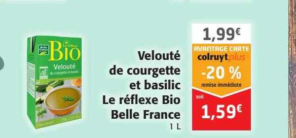 velouté de courgette et basilic le réflexe bio belle france