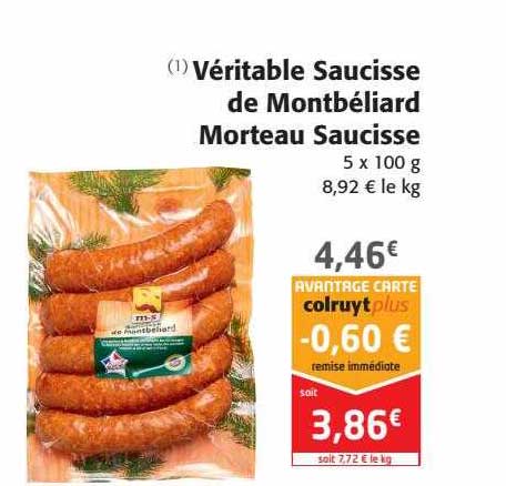 Véritable Saucisse De Montbéliard Morteau Saucisse