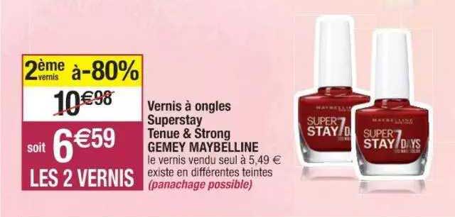 vernis à ongles superstay tenue & strong gemey maybelline