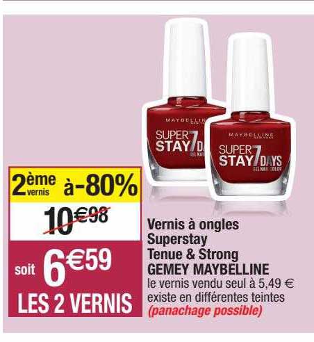 vernis à ongles superstay tenue & strong gemey maybelline