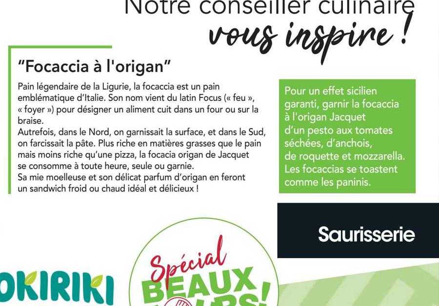 "focaccia à L'origan"