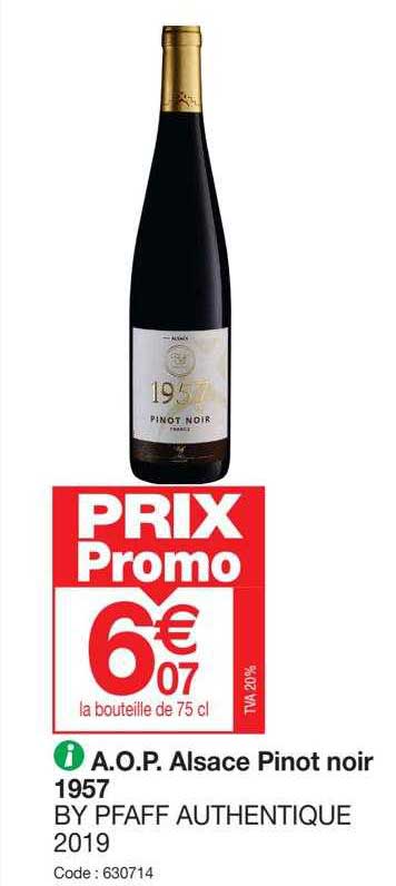 a.o.p. alsace pinot noir 1957 by pfaff authentique 2019