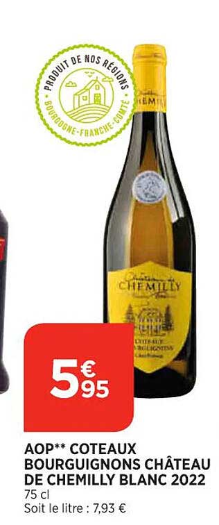 aop côteaux bourguignons château de chemilly blanc 2022