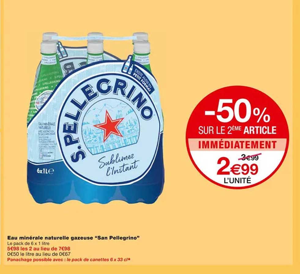 eau minérale naturelle gazeuse "san pellegrino"