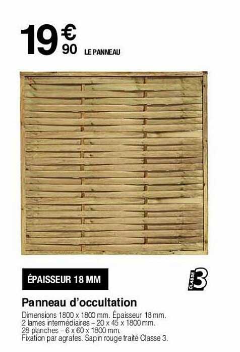 panneau d'occultation