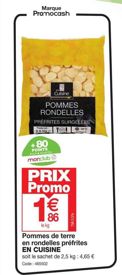 pommes de terre en rondelles pré frites en cuisine