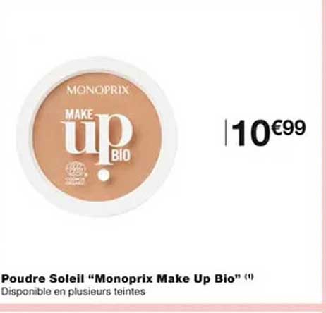 poudre soleil "monoprix make up bio"