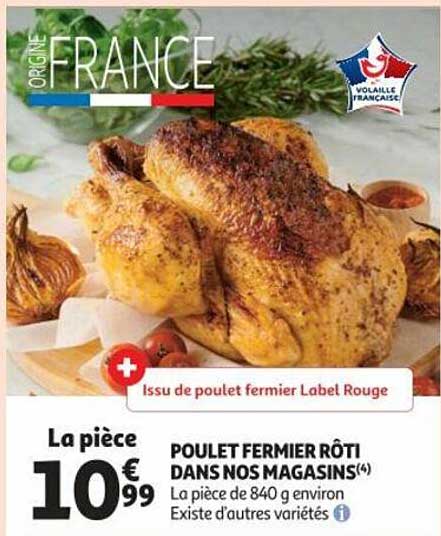 poulet fermier rôti dans nos magasins